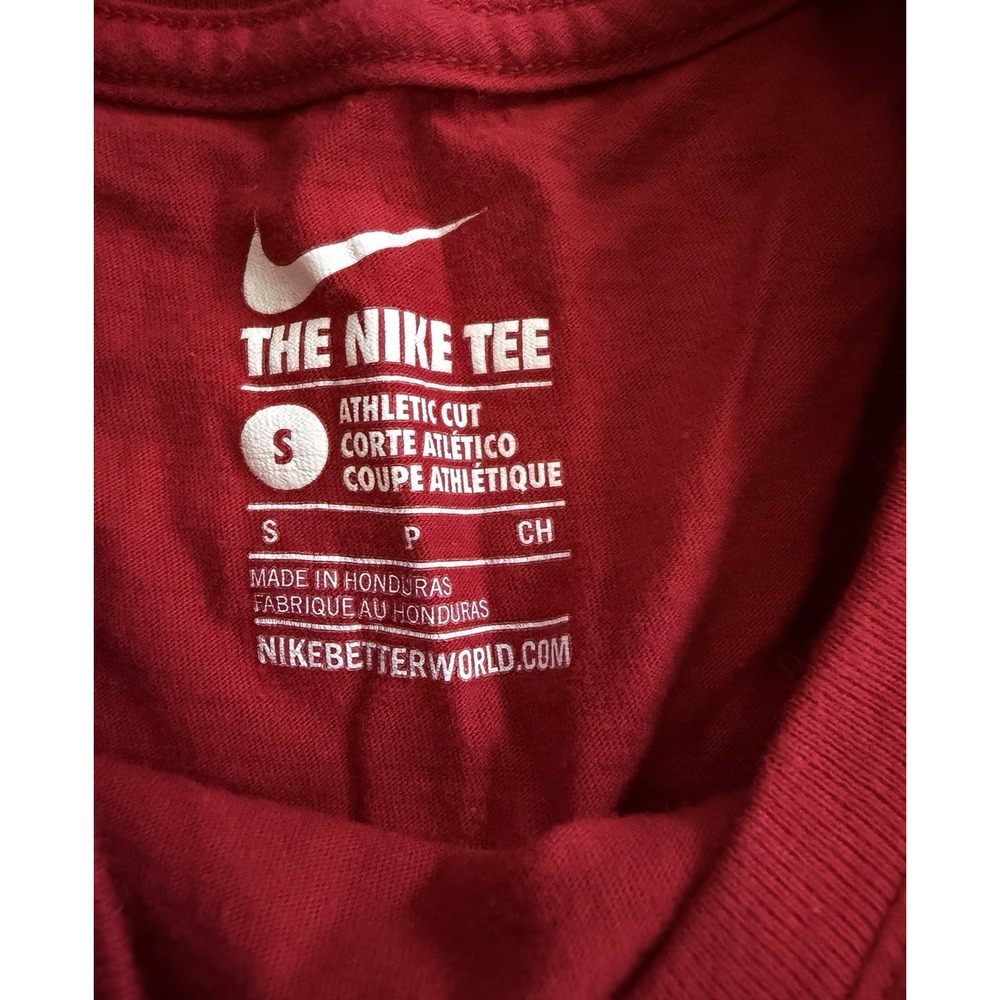 Nike The Nike Tee Youth Red Solid Crew‎ Neck Short Sleeve Logo T-Shirt Size Smal - Picture 5 of 9